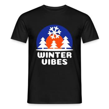 Ambiance hivernale (soleil, voûte céleste, flocon de neige) - T-shirt homme - noir - Devant - AI Model Male 178 light (178cm)