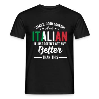 Souvenirs du drapeau italien pour les hommes italiens femme - T-shirt homme - noir - Devant - AI Model Male 178 light (178cm)