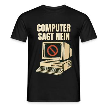 L’ordinateur dit non - Retro Design - T-shirt homme - noir - Devant - AI Model Male 178 light (178cm)