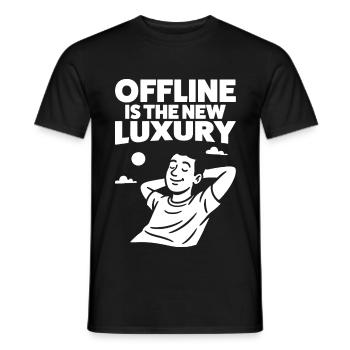 Offline is the new luxury - Relaxed - Men's T-Shirt - black - Front - AI Model Male 178 light (178cm)