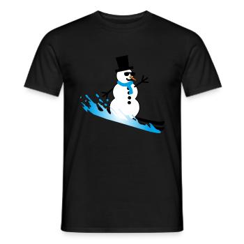 Schneemann beim Skifahren, Ski - Männer T-Shirt - Schwarz - Vorne - AI Model Male 178 light (178cm)