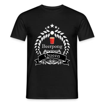 Beerpong Queen Girl Bierpong boive bière fête - T-shirt homme - noir - Devant - AI Model Male 178 light (178cm)