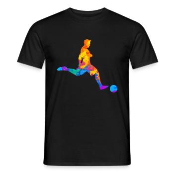 Fußball Fußballer Fußballverein Silhouette - Männer T-Shirt - Schwarz - Vorne - AI Model Male 178 light (178cm)