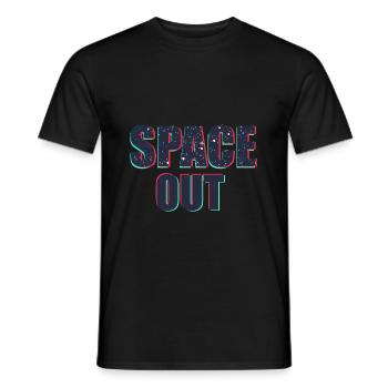 Space Out T-Shirt Geschenk Alien Universum - Männer T-Shirt - Schwarz - Vorne - AI Model Male 178 light (178cm)