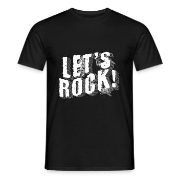 Lets Rock T-Shirt Geschenk Rock n Roll - Männer T-Shirt - Schwarz - Vorne - AI Model Male 178 light (178cm)
