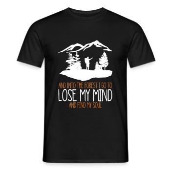 Et dans la forêt je vais perdre mon esprit t-shirt - T-shirt homme - noir - Devant - AI Model Male 178 light (178cm)