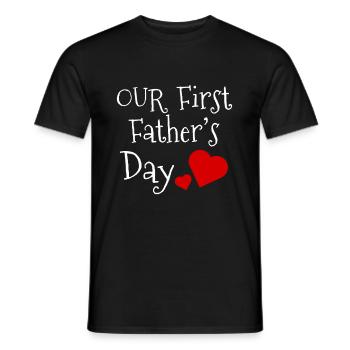 Our First Father's Day First Father's Day gift - Men's T-Shirt - black - Front - AI Model Male 178 light (178cm)