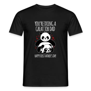 Tu fais du bon travail papa heureux premiers pères - T-shirt homme - noir - Devant - AI Model Male 178 light (178cm)
