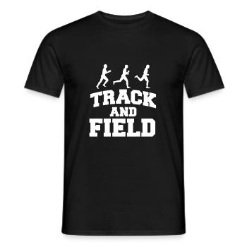 Track And Field Läufer Jogger Marathon Shirt - Männer T-Shirt - Schwarz - Vorne - AI Model Male 178 light (178cm)