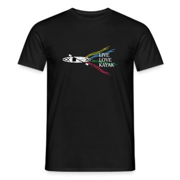 Live Love Kayak T-shirt Canoë - T-shirt homme - noir - Devant - AI Model Male 178 light (178cm)