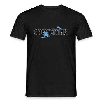 Snowkiting T-Shirt Geschenk - Männer T-Shirt - Schwarz - Vorne - AI Model Male 178 light (178cm)
