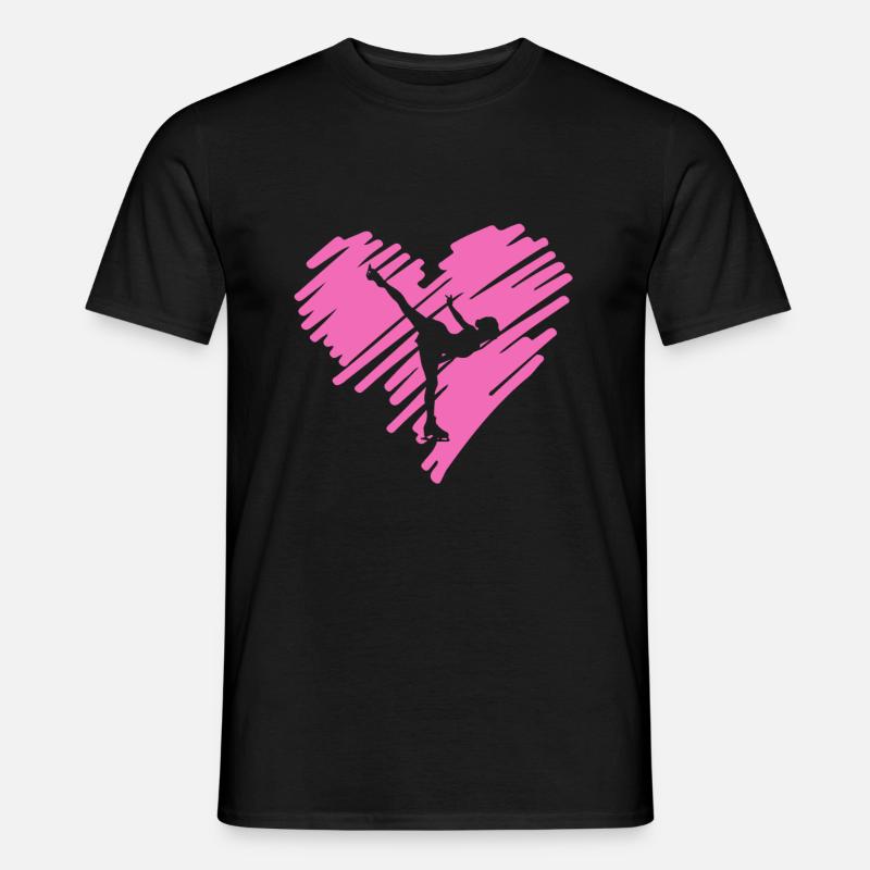 Herz Eiskunstlauf Geschenk - Männer T-Shirt - Schwarz
