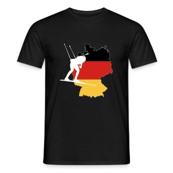 Germany Flag German Flag Biathlon - Men's T-Shirt - black - Front - AI Model Male 178 light (178cm)