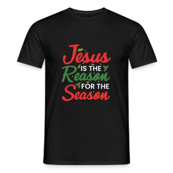 Jesus Is The Reason Of The Season - Men's T-Shirt - black - Front - AI Model Male 178 light (178cm)