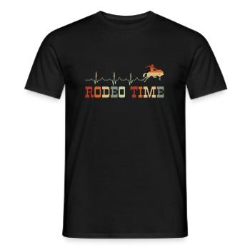 Vintage Herzschlag Herzfrequenz Rodeo Time - Männer T-Shirt - Schwarz - Vorne - AI Model Male 178 light (178cm)