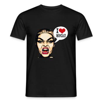 I love monday sarcastic t shirt - Men's T-Shirt - black - Front - AI Model Male 178 light (178cm)