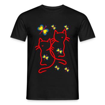 Années 80 Années 90 Chats Enfants Enfant - T-shirt homme - noir - Devant - AI Model Male 178 light (178cm)