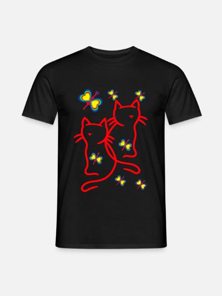 80s 90s Cats Kids Child - Men's T-Shirt - black