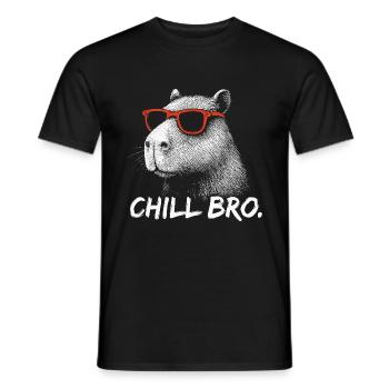 CHILL BRO – Capybara amusant avec des lunettes de soleil - T-shirt homme - noir - Devant - AI Model Male 178 light (178cm)