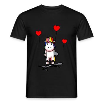 Skater Skaten Einhorn Sport Fantasy Jugendliche - Männer T-Shirt - Schwarz - Vorne - AI Model Male 178 light (178cm)