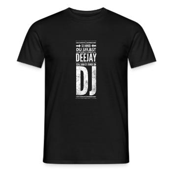 DJ Deejay Musik Techno Music Turntable Geschenk - Männer T-Shirt - Schwarz - Vorne - AI Model Male 178 light (178cm)
