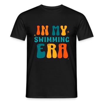 À mon époque de natation - nageur nageur piscine - T-shirt homme - noir - Devant - AI Model Male 178 light (178cm)