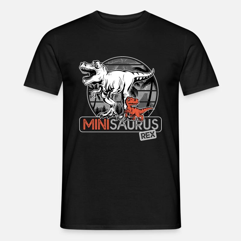 Minisaurus rex Dinosaurier Junge Geschenk - Männer T-Shirt - Schwarz