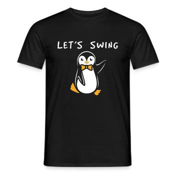 Pingouin de danse swing - T-shirt homme - noir - Devant - AI Model Male 178 light (178cm)