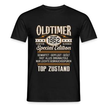 Oldtimer Baujahr Jahrgang 1962 Geburtstag - Männer T-Shirt - Schwarz - Vorne - AI Model Male 178 light (178cm)