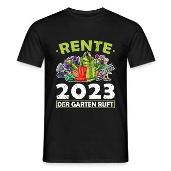 Rente 2023 Garten Ruft Ruhestand Gärtner Rentner - Männer T-Shirt - Schwarz - Vorne - AI Model Male 178 light (178cm)