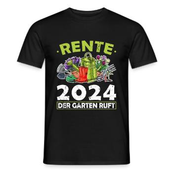 Rente 2024 Garten Ruhestand Gärtner Rentner - Männer T-Shirt - Schwarz - Vorne - AI Model Male 178 light (178cm)