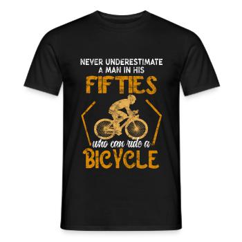 Vélo 50 vieux drôle homme drôle cyclisme - T-shirt homme - noir - Devant - AI Model Male 178 light (178cm)