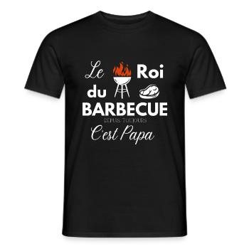 Tablier LE ROI DU BBQ c'est papa - T-shirt homme - noir - Devant - AI Model Male 178 light (178cm)