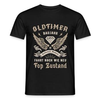 70. Geburtstag 70 Jahre Oldtimer 1955 - Männer T-Shirt - Schwarz - Vorne - AI Model Male 178 light (178cm)