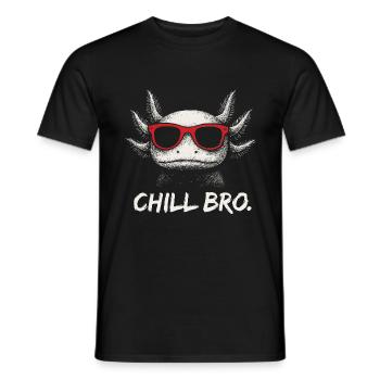 CHILL BRO – Axolotl drôle avec lunettes de soleil - T-shirt homme - noir - Devant - AI Model Male 178 light (178cm)