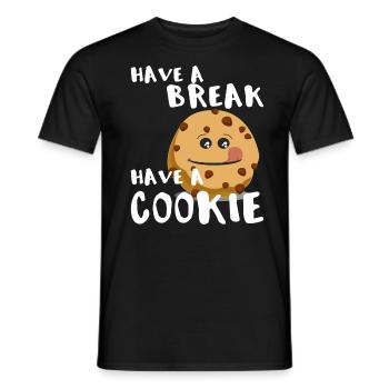 Have a break, Have a cookie - Cookie is Hungry! - Men's T-Shirt - black - Front - AI Model Male 178 light (178cm)