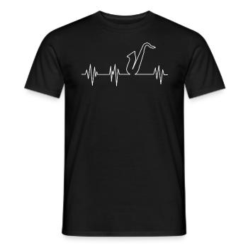Herzschlag Saxophon - Saxhörner Orchester Musik - Männer T-Shirt - Schwarz - Vorne - AI Model Male 178 light (178cm)