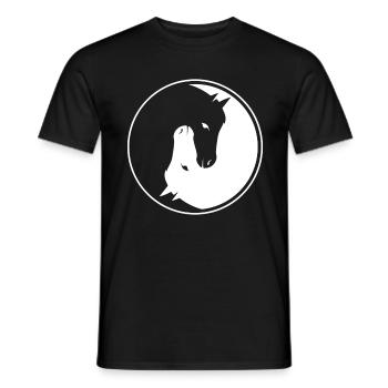 Amis des chevaux Ying et Yang - Amateurs de chevaux - T-shirt homme - noir - Devant - AI Model Male 178 light (178cm)