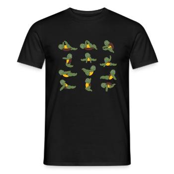 Turtles doing yoga - yoga pillow yoga mat poison - Men's T-Shirt - black - Front - AI Model Male 178 light (178cm)