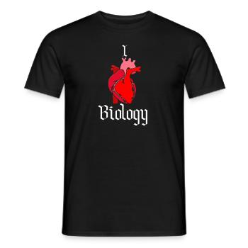 I love Biology! Heart Biology Teacher Biology Gift - Männer T-Shirt - Schwarz - Vorne - AI Model Male 178 light (178cm)