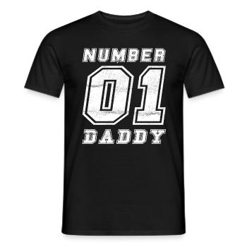 Numéro 01 Daddy - Père Day Daddy Papa Love Gift - T-shirt homme - noir - Devant - AI Model Male 178 light (178cm)