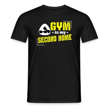 Gym is my Second Home Fitness Sportsmen Body Gift - Männer T-Shirt - Schwarz - Vorne - AI Model Male 178 light (178cm)