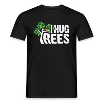 I Hug Trees - Leaves Earth Protection Tree Nature - T-shirt homme - noir - Devant - AI Model Male 178 light (178cm)