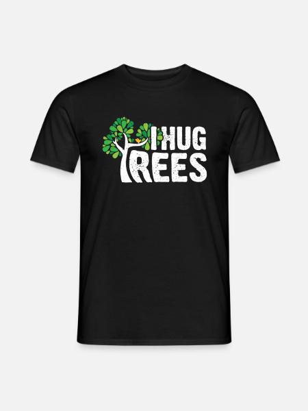 I Hug Trees - Leaves Earth Protection Tree Nature - Männer T-Shirt - Schwarz
