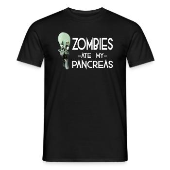 Zombies ate my Pancreas - Horror Zombie Ghost Gift - Men's T-Shirt - black - Front - AI Model Male 178 light (178cm)