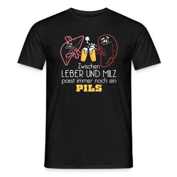 Entre foie et rate Fits a Pils beer - T-shirt homme - noir - Devant - AI Model Male 178 light (178cm)