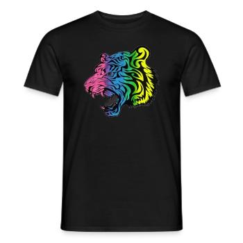 Tête de tigre - Chat sauvage - Animaux sauvages - T-shirt homme - noir - Devant - AI Model Male 178 light (178cm)