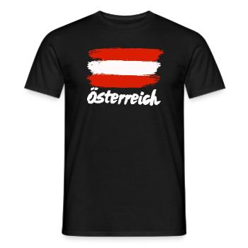 Drapeau autrichien - T-shirt homme - noir - Devant - AI Model Male 178 light (178cm)