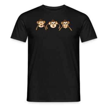 Don tSeeDon tHearDon tSpeakMonkey Monkey ger - Männer T-Shirt - Schwarz - Vorne - AI Model Male 178 light (178cm)