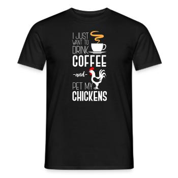 Coffee Coffee Chicken Chicken - Männer T-Shirt - Schwarz - Vorne - AI Model Male 178 light (178cm)